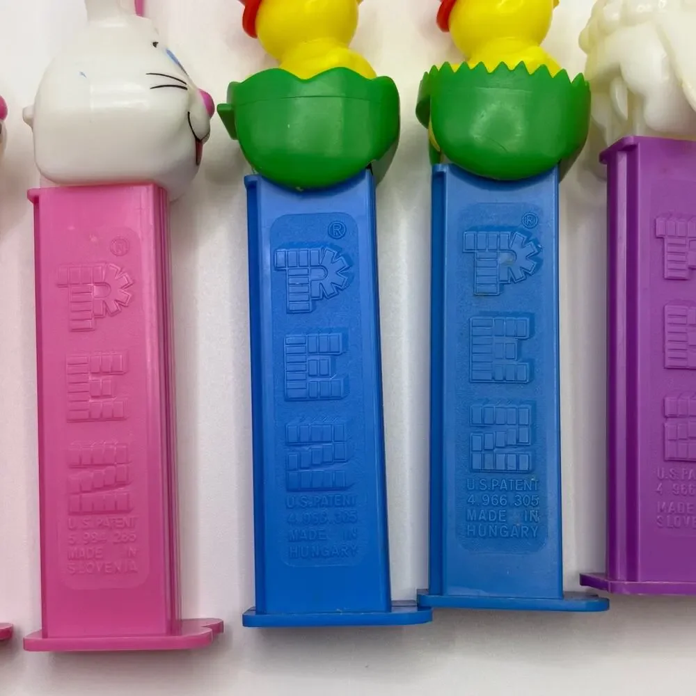 Vtg Easter PEZ Candy Dispenser Lot (8) Bunny,Lamb,Chicks 80s 90s Retro w/ Feet